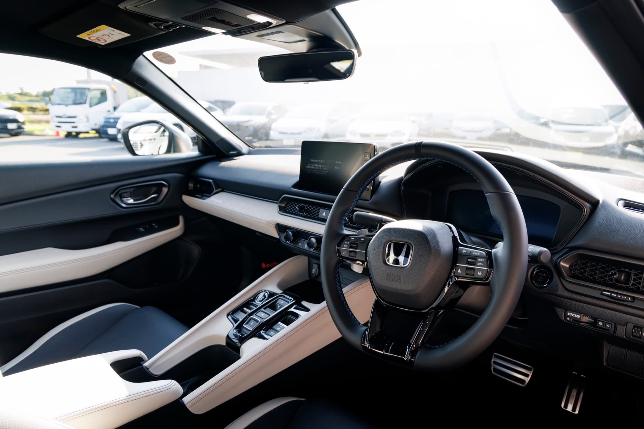 2026 Honda Prelude dashboard and front cabin with two-tone upholstery and 9-inch touchscreen