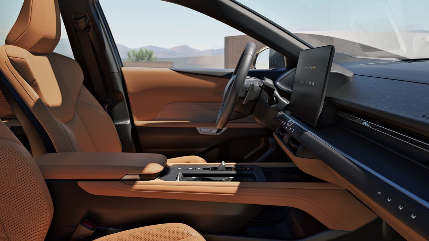 2026 Lexus ES front seats in Palomino semi-aniline leather with Bamboo trim