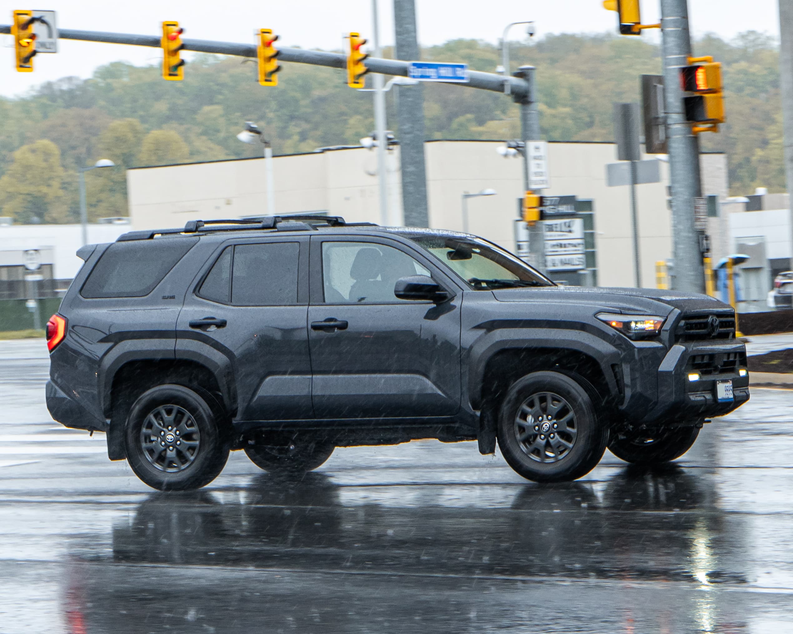 2026 Toyota 4Runner on a public road, front three-quarter view